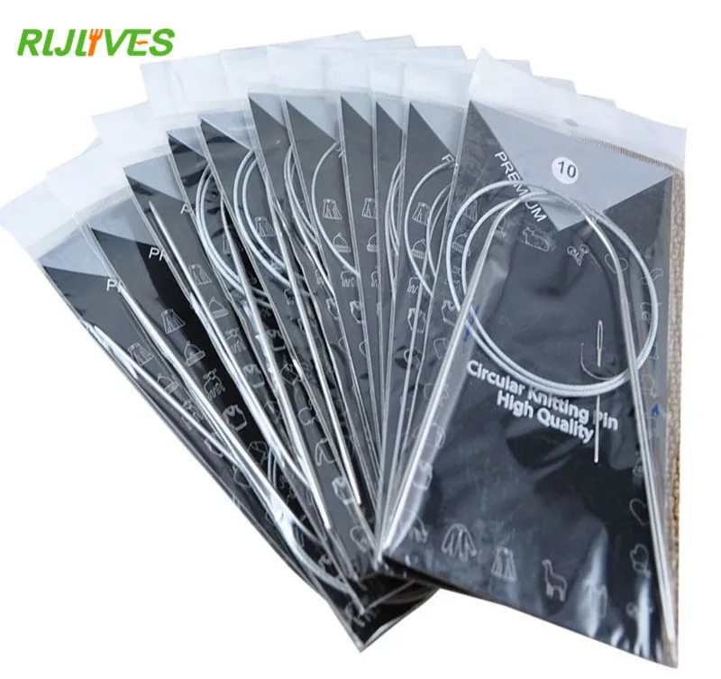 RLJLIVES 11Pcs/set 80 cm Stainless Circular Knitting Needles Pins Crochet Weaving Needlework Tools | Дом и сад