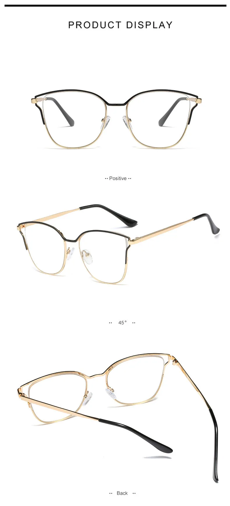 Винтажные женские очки унисекс с кошачьими глазами, оправа, сплав золота и серебра, модные красивые очки UV400 для женщин и мужчин