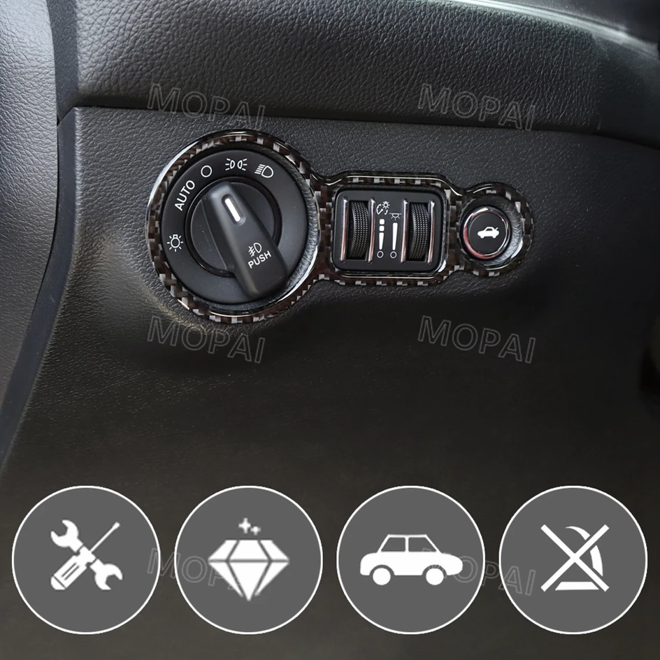 Автомобильные наклейки MOPAI для Dodge charger 2010+ кнопки переключения автомобильных фар декоративная крышка аксессуары для Dodge Challenger