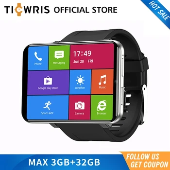 

2020 New Ticwris Max 4G Android Watch 2.86" Big Display Face ID 2880Mah 3GB 32GB 8MP Camera GPS Men Smart Watch For IOS Android
