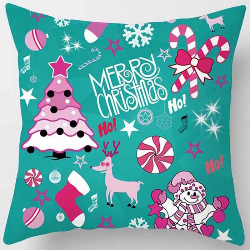 Красивые Рождественские елки цветные шаровые наволочки для подушек с принтом квадратная наволочка милые Мультяшные наволочки размер 45*45 см - Цвет: 22