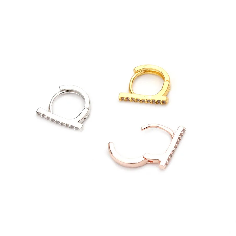 

AliExpress Hot Sales Ear Stud Micro Pave Soft Ear Bone Stud Zircon Ear Clip Europe And America Body Piercing Jewelry