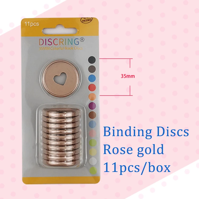 11pcs/box 35mm Mushroom Hole Binder Rings Binding Discs Notebook Rings DIY 360 Degree Foldable Binder Discs School Accessories