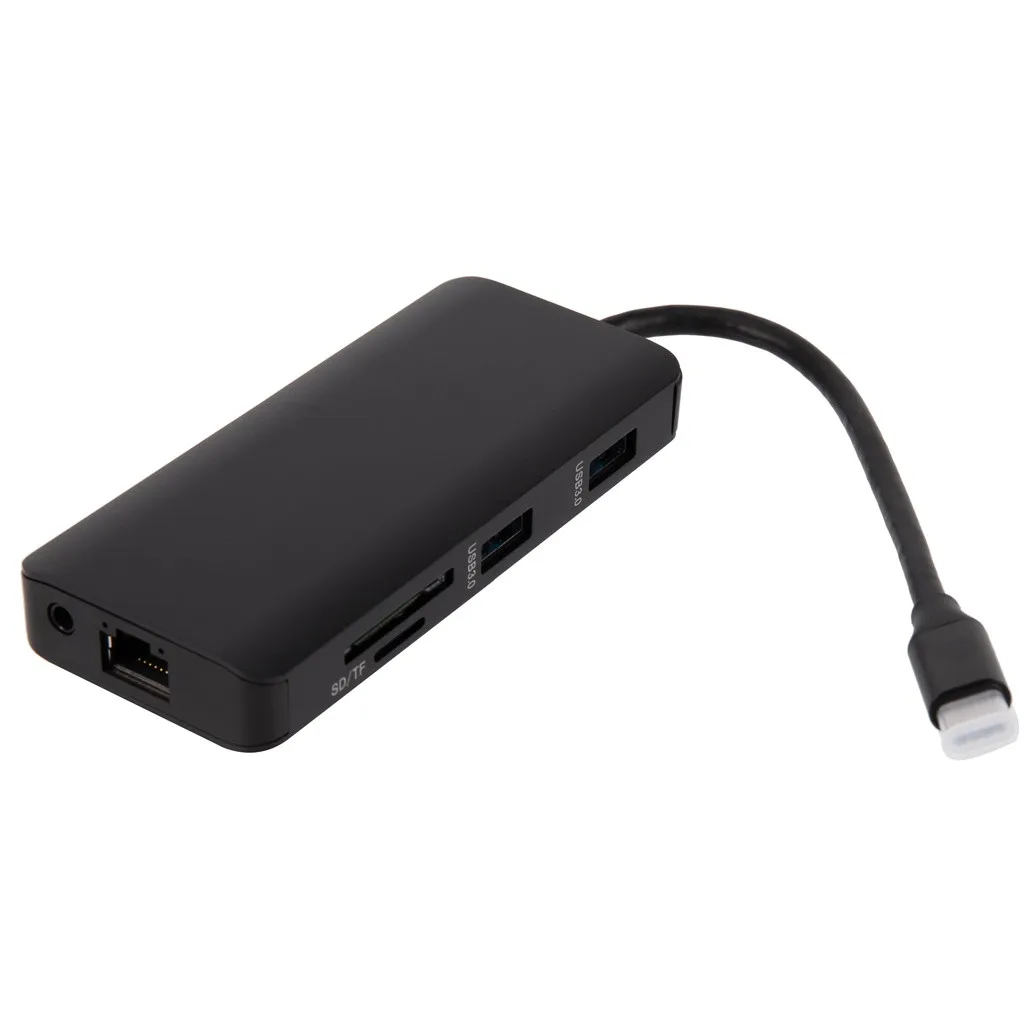 9 в 1 Тип usb-C USB концентратор до 4K HDMI многопортовый адаптер док-станция с VGA Gigabit Ethernet зарядка PD usb 3,0 Порты SD кард-ридер# LR4
