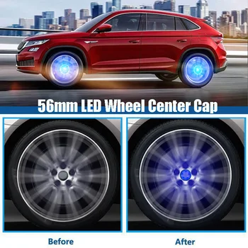 

56MM Led Car Logo Floating Wheel Center Caps Waterproof Blue Light Hub Emblem for BM*W VOLKSWA*GEN SKOD*A MAZD*A