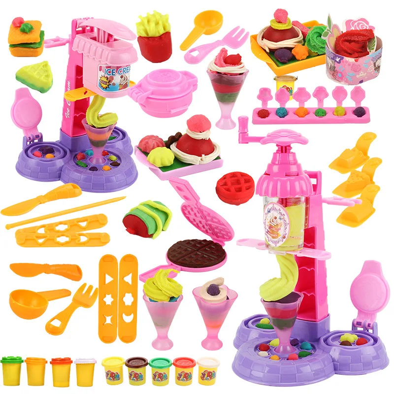 

DIY Toy Children Hands-on Play House Colored Clay Toy Ice Cream Machine Cross Border Amazon