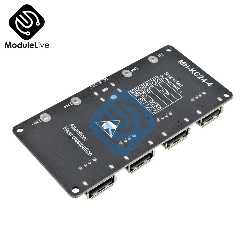 4USB QC2.0 QC3.0 Быстрая зарядка плата модуль постоянного тока 6-32 В понижающий автомобильный преобразователь питания зарядное устройство DCP FCP SCP AFC