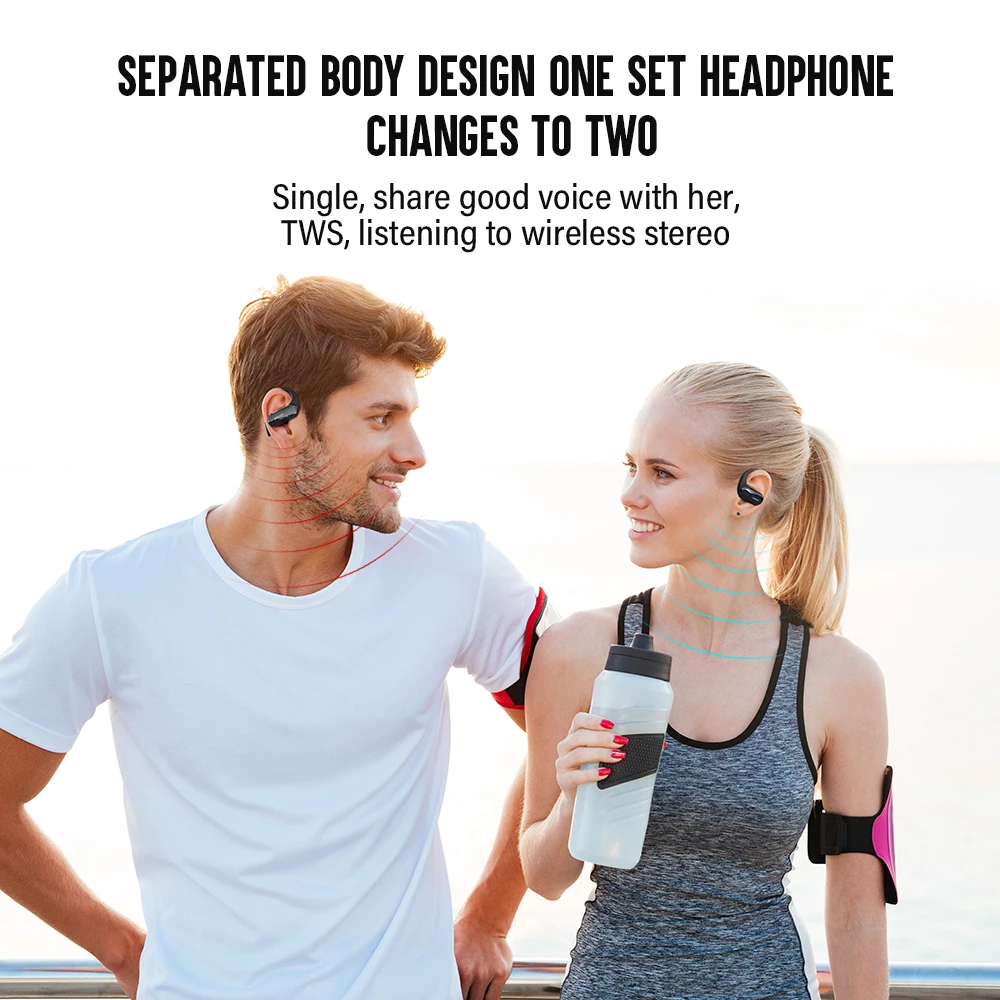 DACOM G05 TWS Bluetooth Earbuds Bass True Wireless Stereo Headphons Sports Headset Ear Hook Running Headphone for iPhone Xiaomi