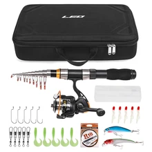 Съемная катушка, комбинированная телескопическая удочка, спининг, катушка, набор рыболовных лесок, крючки, баррель, вертлюги, дорожный Рыболовный набор