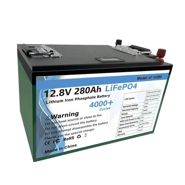 12v 280Ah Lifepo4 Battery Cells Built-in BMS Lithium Power Batteries Waterproof Rechargeable Battery Pack For Car VR EU No Tax Blue 12v 280ah