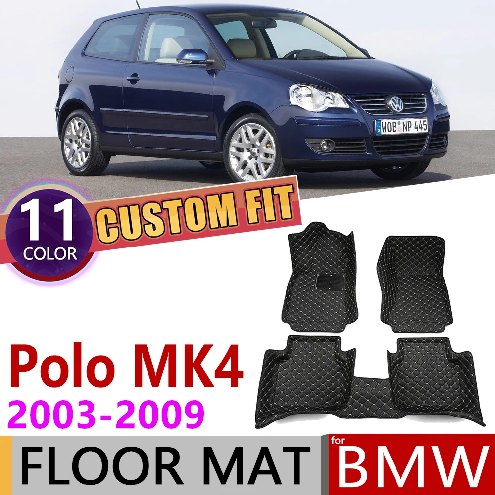 Custom Car Leather Floor Mats for Volkswagen VW Polo MK4 9N 20032009 2