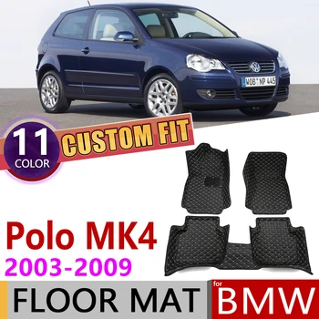 

Custom Car Leather Floor Mats for Volkswagen VW Polo MK4 9N 2003~2009 2-door 5 Seats Foot Pad Carpet Accessories 2006 2007 2008
