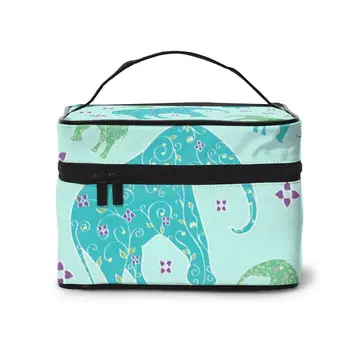 

2020 Women Makeup Bag Cosmetic Bags Mint Elephant Ladies Beauty Case Cosmetics Organizer Toiletry Bag