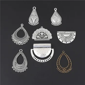 

16pcs Mix Silver Color/Bronze Drop Shape Chandelier Charms Connector Pendant DIY Handmade Jewelry Accessorie M181