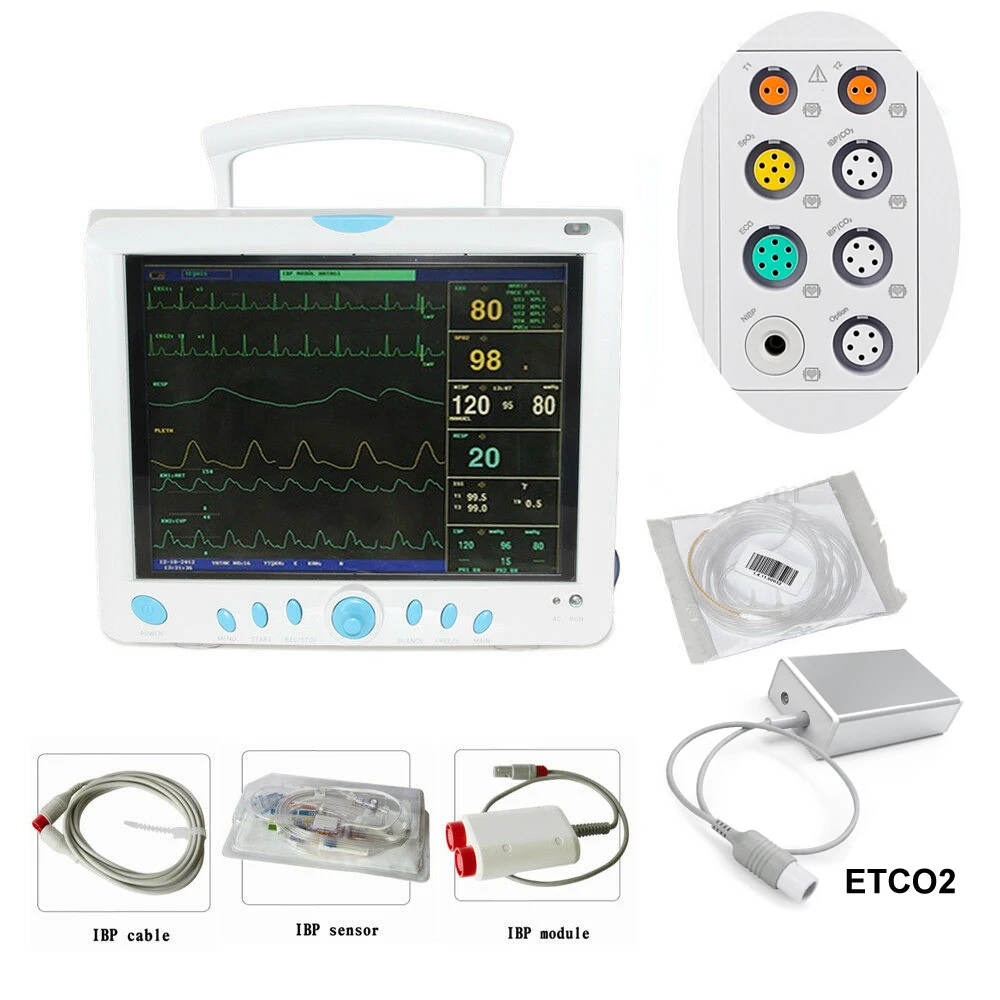 CMS9000 Hospital Medical Patient Monitor Vital Signs Monitor Multi-Parameter ECG NIBP SPO2 RESP TEMP PR HR ETCO2 IBP Machine