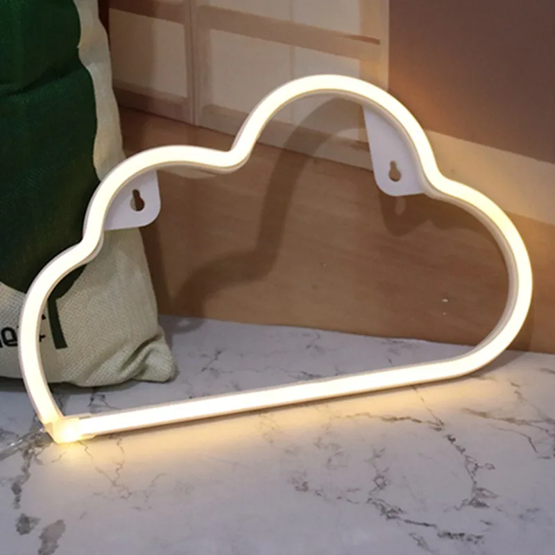 cloud- warm Светодиодный неоновый светильник, знак Луны, звезды, ночник, светильник на Рождество, свадьбу, вечеринку, праздник, детская комната, украшения для дома, неоновая лампа - Испускаемый цвет: cloud- warm