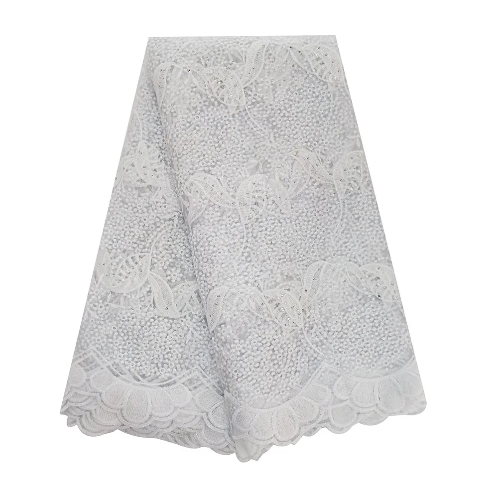 

French Laces Fabrics 2019 High Quality Tulle African beads Lace Fabric Nigeria Tulle Lace Material For Party&Wedding Dress