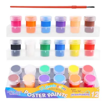 

13PCS/Set Children Finger Painting Paints Vibrant Colors Safety Washable Gouache Paint Doodle Set For Kids 12 Colors