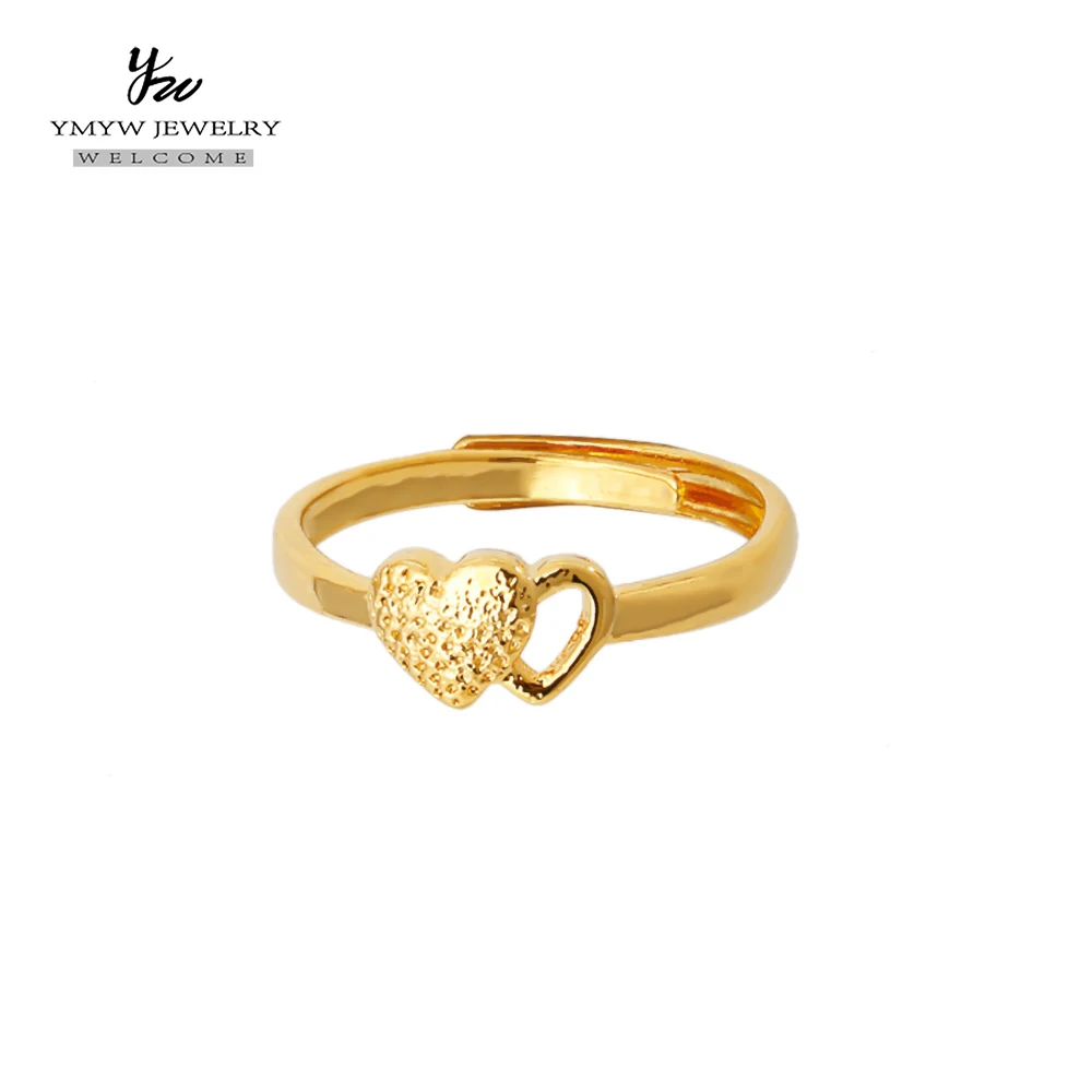

YMYW Fashion Gold Open Rings Resizable Romantic Hollow Heart Rings for Women Girls Party Wedding Engagement Anniversary 2019