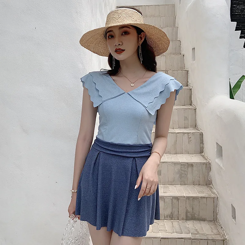 

Swimsuits Woman One Piece Swimsuit Women's Sport Sports Swimwear Solid Female Women Autumn Winter New Shows Skirt Plaid