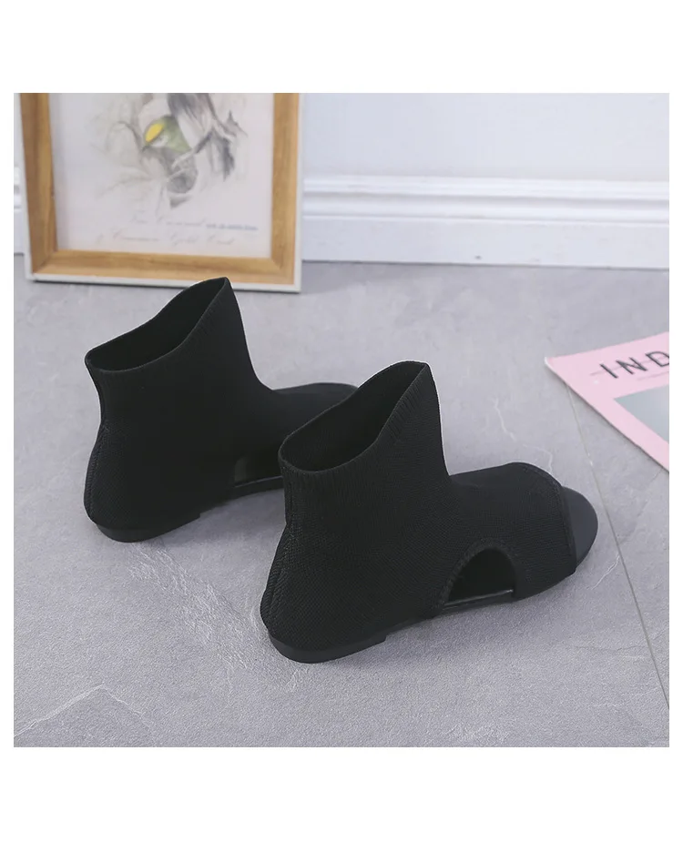 

2019 Summer New Style Breathable Knit Open Toe Flip-flop Sandals Online Celebrity Celebrity Style Versatile Fashion Sandals Wome