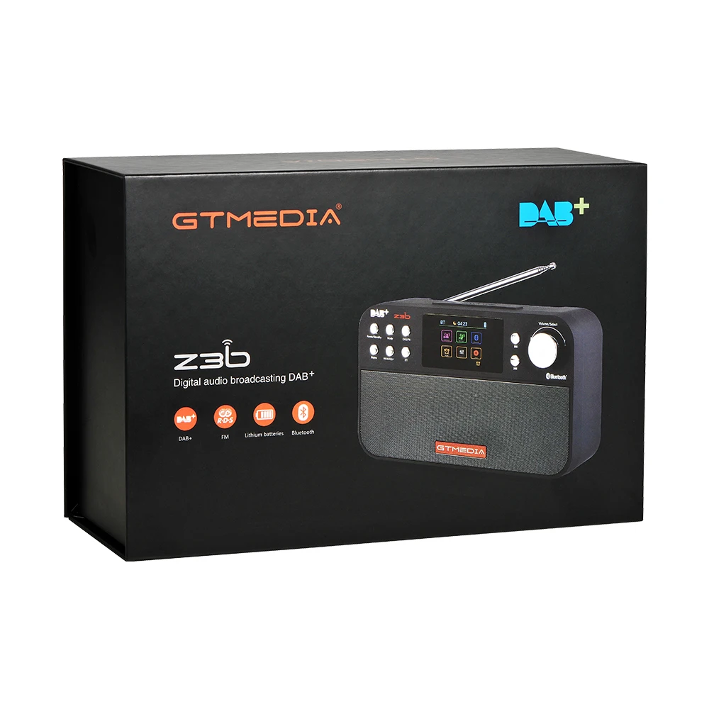 Gtmedia Z3B DAB přenosné rádio FM  digitální rekordér 2.4 palec TFT-LCD barva displej podpora Bluetooth digitální hráč