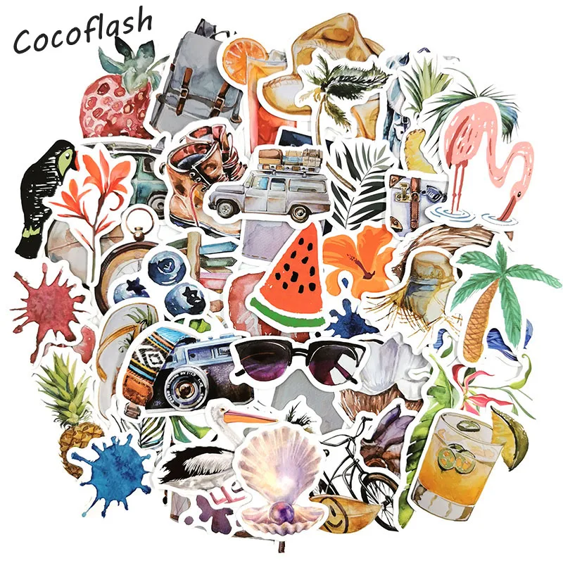70 PCS Summer Vsco Travel Girl  Stickers For Luggage Laptop Decal Skateboard Stickers To DIY Bike Car Fridge JDM Cool Sticker