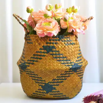 

Seagrass Belly Laundry Basket Foldable Flower Pot Planter Storage Container