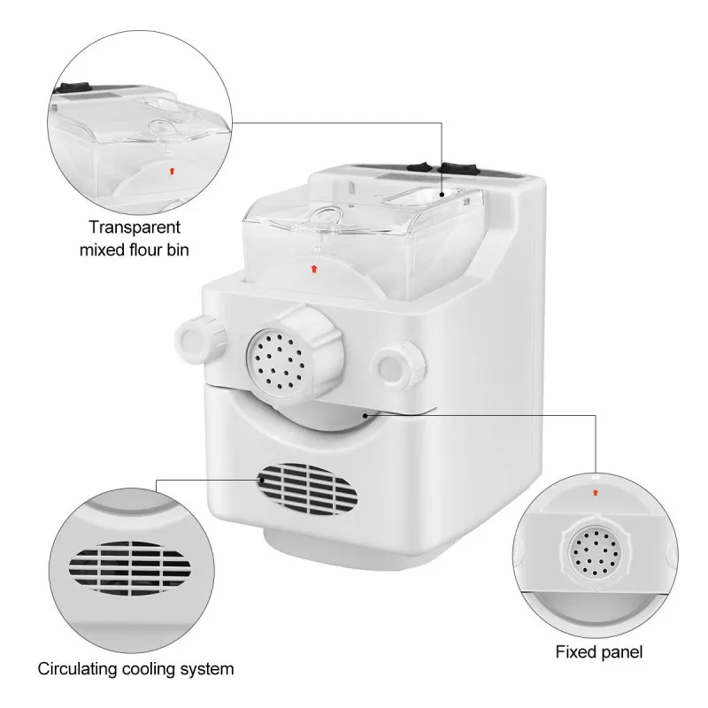 Noodle Maker Automatic Electric Pasta Making Machine Spaghetti Cutter Dumpling Wrapper Dough Blender Processor UK US EU Plug