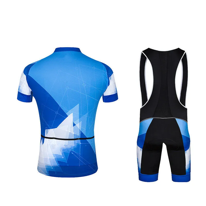 Summer Cycling Clothing Short Sleeve Suit Breathable Tight Fitting Top and Bottom Bib Shorts Kit Antiskid Bike Jersey Set