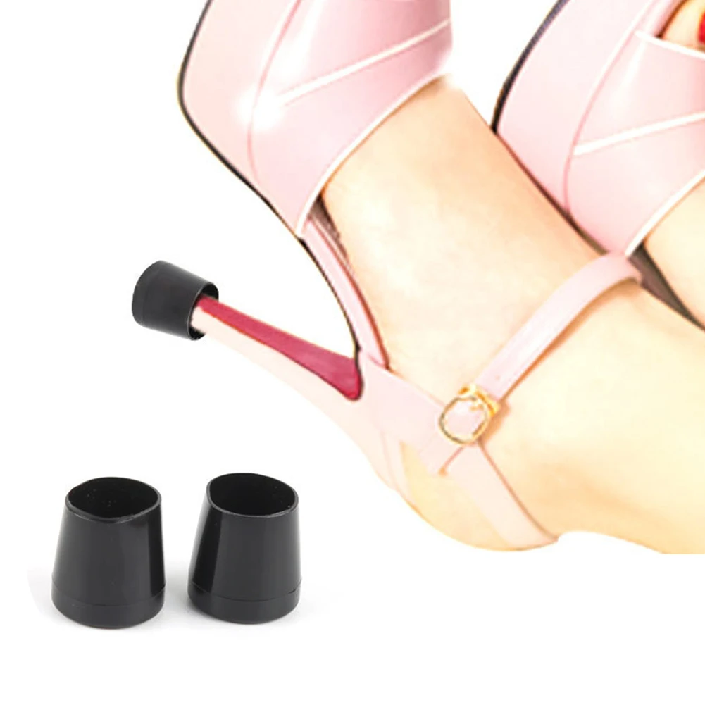 

1 Pair Durable Firm High Heel Protector Anti Slip Noise Elimination Cap Shaped Easy Use Heat Resistance Prevent Safe Walk Cover