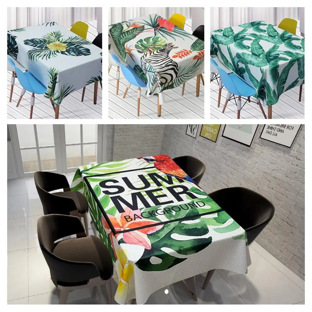 Nordic style Animal flamingo tablecloth Tropical palm tree leaves Linen table cloth manteles para mesa rectangulares waterproof | Дом и сад