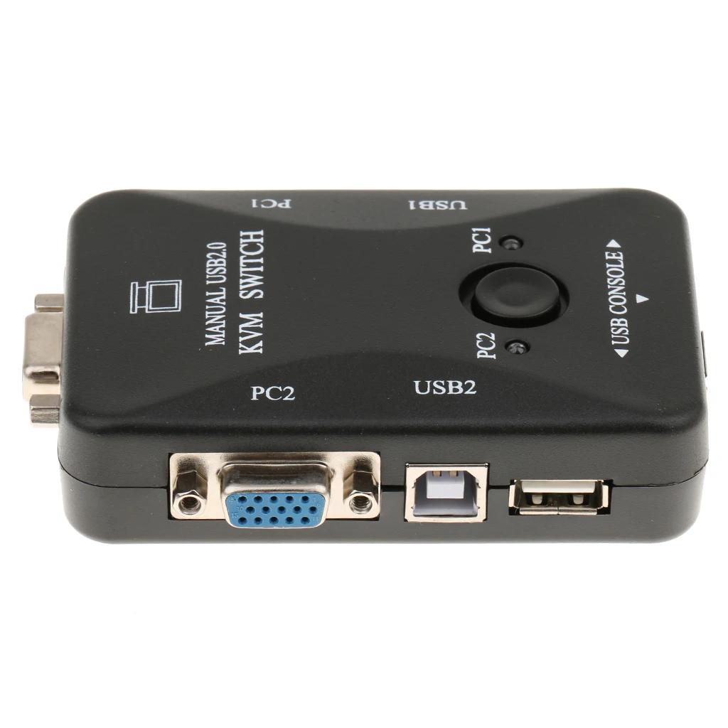 2 порта USB 2,0 монитор VGA KVM переключатель коробка для ПК клавиатура соединение в виде мыши