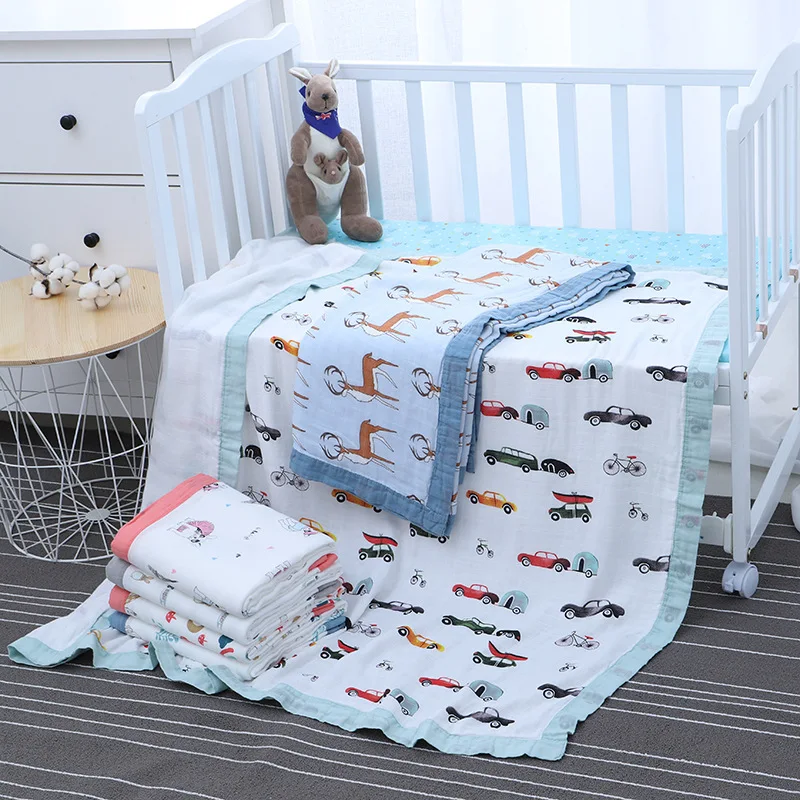 

4-Layer Bamboo Cotton Cloth Blanket 110X120 Bamboo Cotton Bath Towel Summer Four Layer Bamboo Cotton Fabric Cloth Blanket Gauze