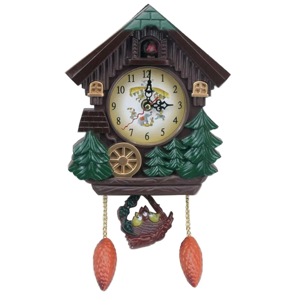 Vintage Cuckoo Wall Clock Intelligent Tell Time Alarm Decorative for Children Room |