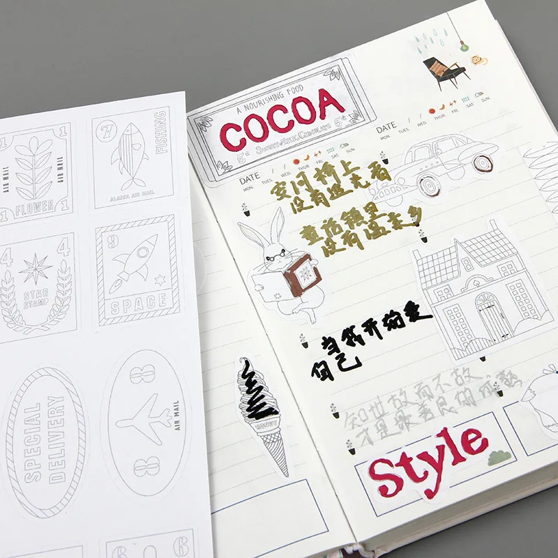 

Freeshipping Decoration Scrapbooking Sticker Kawaii Stationery Creative DIY Coloring Planner Notebook Stickers 9 sheets set