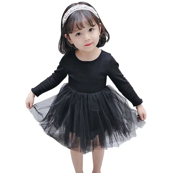 

Baby Girl Dress Solid Girls Princess Dresses Long Sleeve Children Dresses Spring Autumn Costume Girl