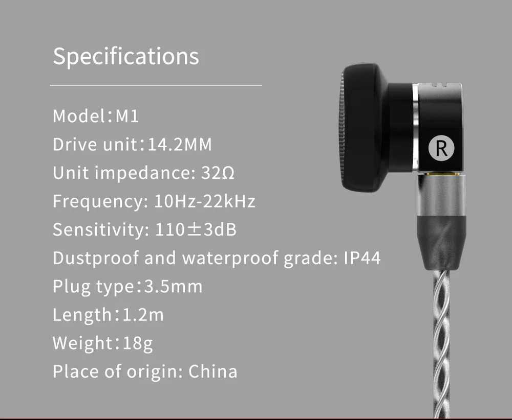 Smabat M1 PRO наушники-вкладыши водонепроницаемые металлические наушники HiFi 14,2 мм динамические наушники-вкладыши со съемным кабелем MMCX