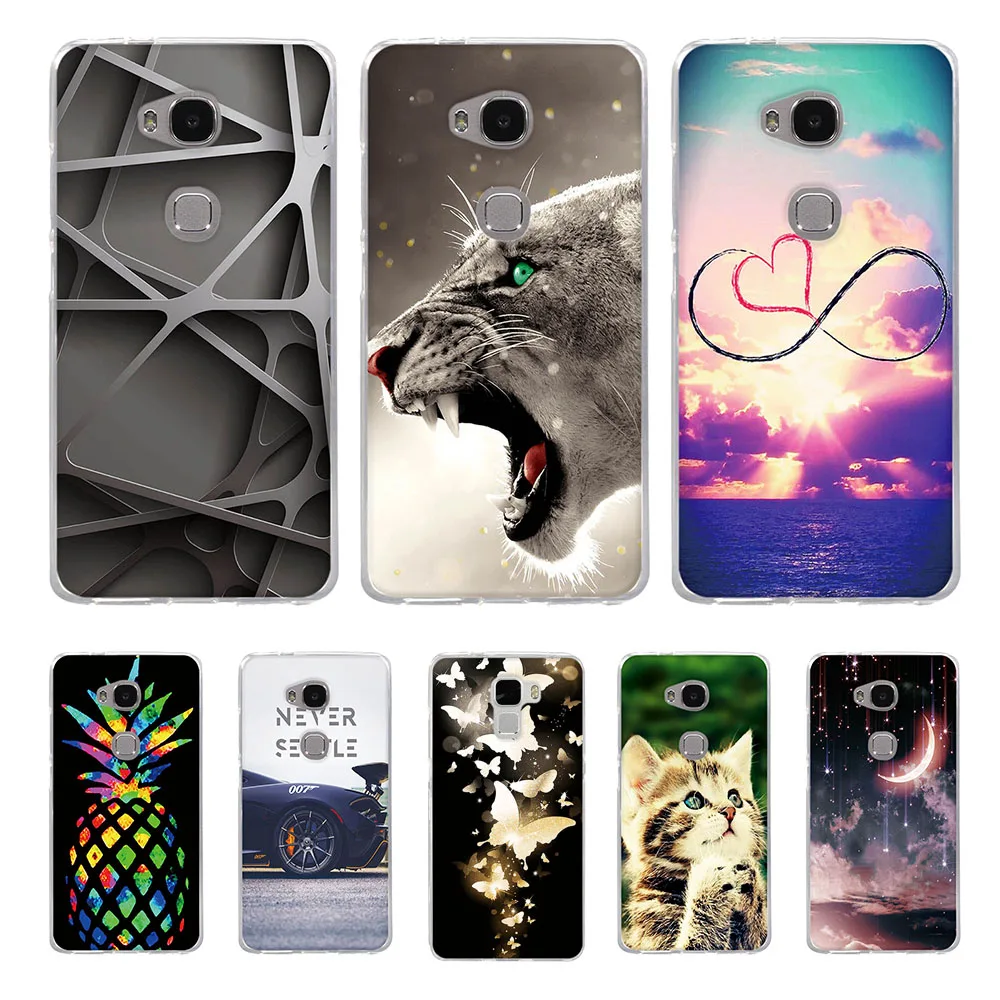 

For Huawei Honor 5X Cover Soft TPU Case For Huawei Honor X5 Back Protect Case For Huawei GR5W Cute Animal Pattern Coque Bumper