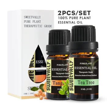 

2Pcs/Set Tea Tree Tangerine Natural Home Air Care Pure Plant Essential Oils For Aromatic Aromatherapy Diffusers Aroma Oil