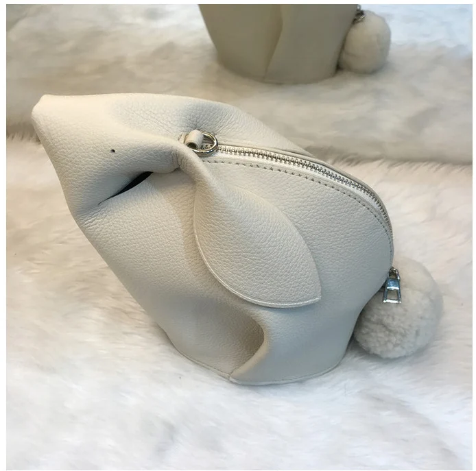 Роскошные женские сумки, дизайнерские мини-сумки, ручные сумки через плечо с кроликом, женская сумка через плечо из натуральной кожи - Цвет: Gray