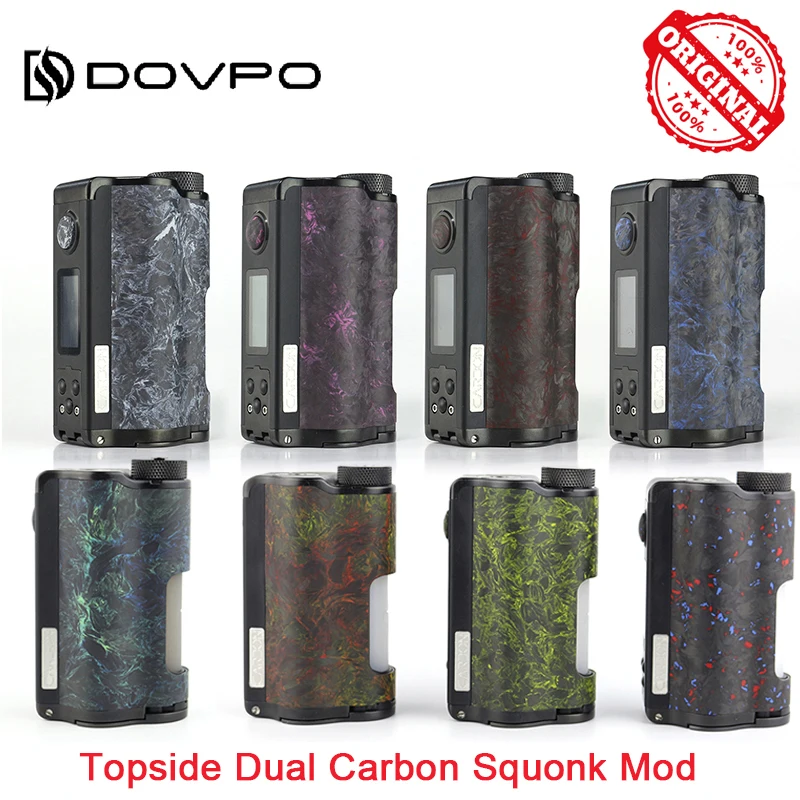 Оригинальный 200 Вт Dovpo Topside двойной углеродный сквонк мод с чипом YIHI питается от