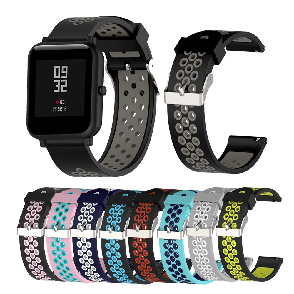 Ремешок силиконовый для Huami Xiaomi amazfit bip youth цветной спортивный браслет смарт часов