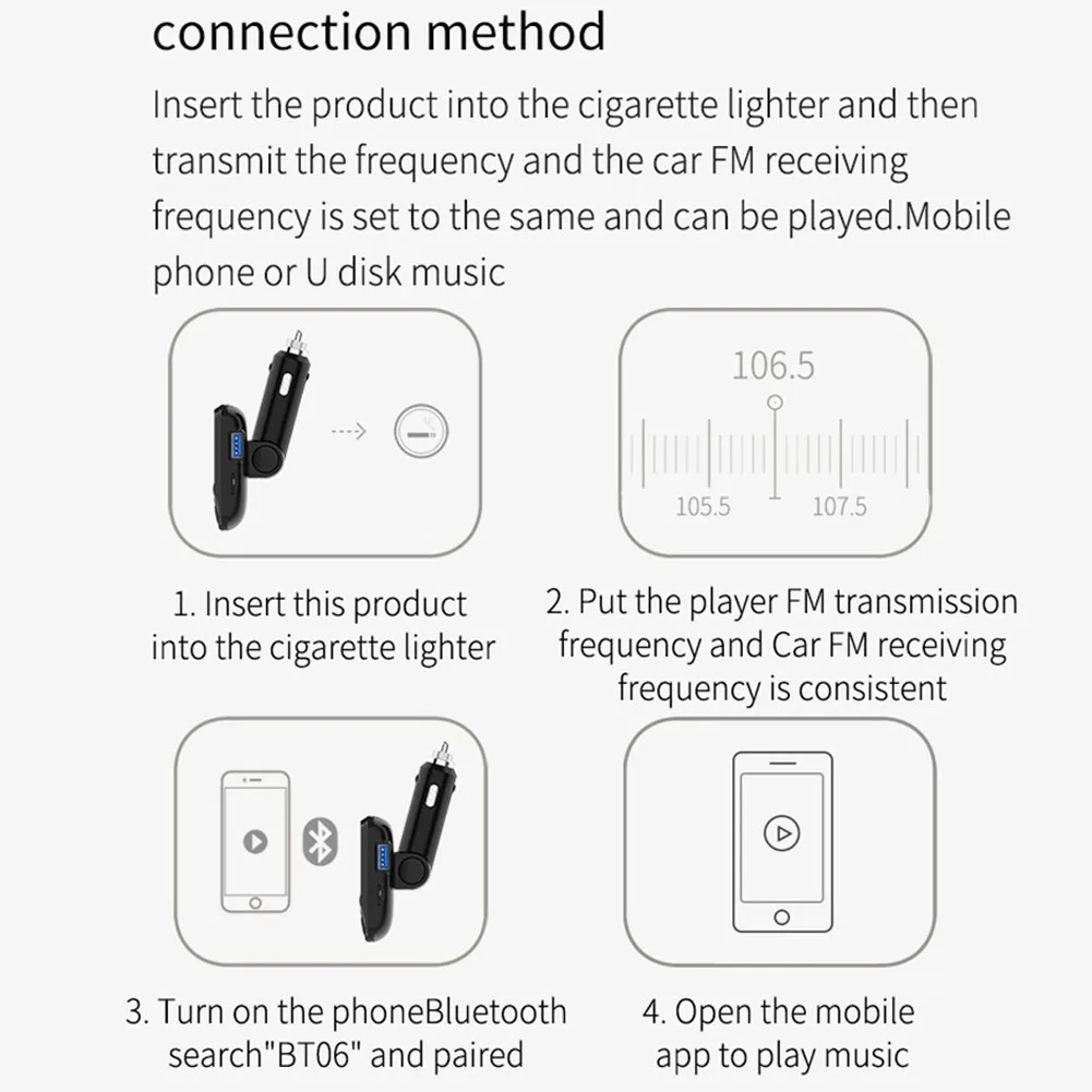Двойной USB электронный многофункциональный fm-передатчик Универсальный музыкальный Интеллектуальный Автомобильный Bluetooth MP3 плеер TF карта памяти Aux Выход