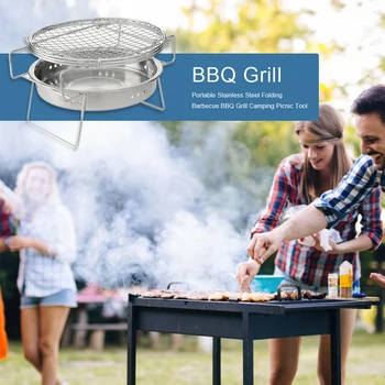 

Folding Barbecue BBQ Grill Outdoor Portable Stainless Steel Camping Picnic Tool Portable Barbecue Outdoor Camping