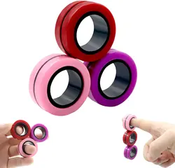 Anneau Magnétique Anti Stress Fidget Unzip avec Outils Magiques, Spinner pour Enfant et Adulte, Jouets de Décompression 