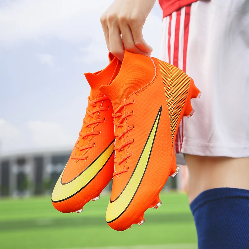 Высокие футбольные бутсы для мужчин и женщин, длинный шип, уличная спортивная обувь, Размеры 35-45