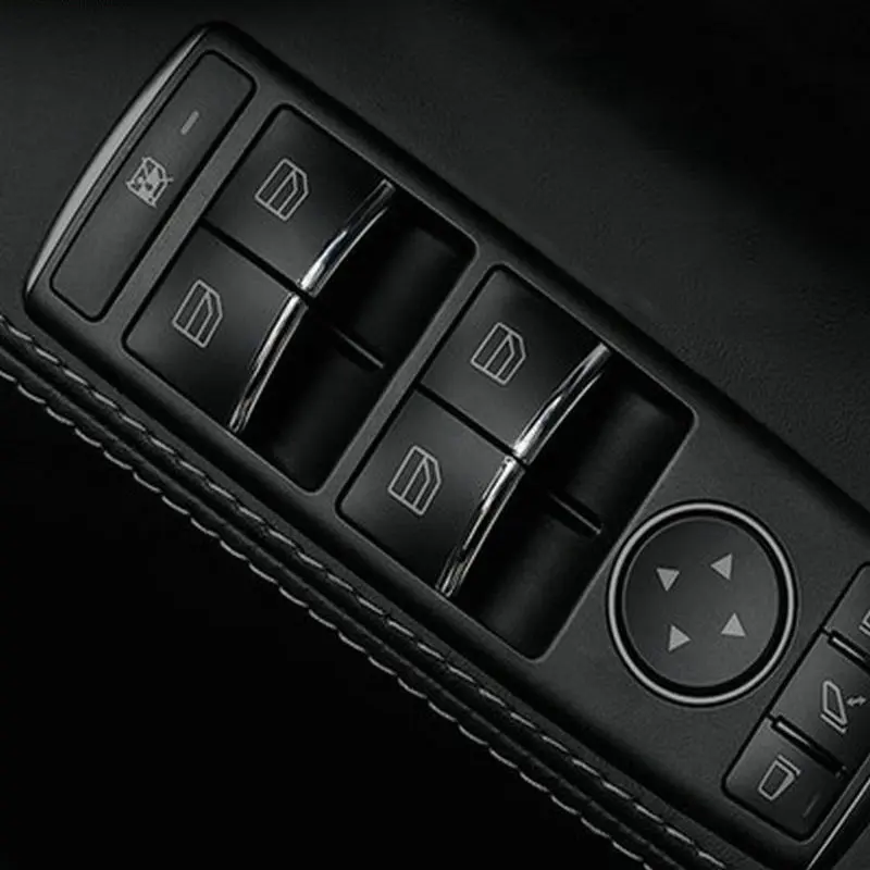 

Наклейки на кнопки подъема двери и окна SBTMY 7 шт./компл. хромированная отделка ABS, аксессуары для чехла, Стайлинг автомобиля для Tesla Model S