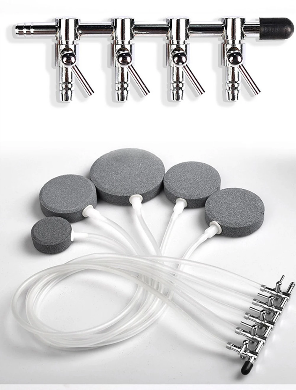 Aquarium Air Valve Stainless Steel Fish Tank Air Flow Control Lever Valve Distributor Splitter Oxygen Pump Accessories 1To5 Way