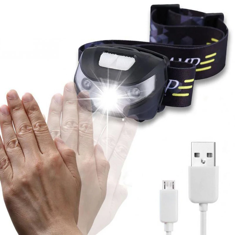 

Induction LED Bicycle Cycling Headlamp Waterproof Rechargeable Headlight Camping Light Torch Fishing lights